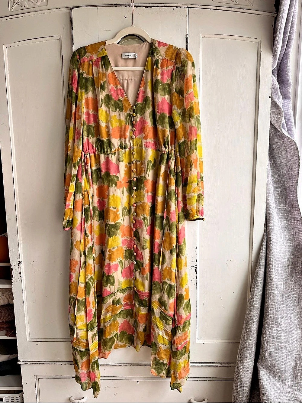 Coach Abstract Print Midi Dress